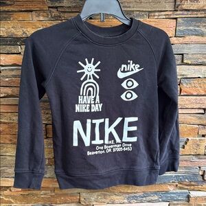 Nike Kids Black Sweatshirt with White Graphics